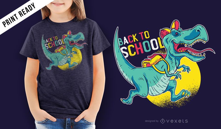 Back to School Dinosaur Children T-shirt Design Back to School Dinosaur Children T-shirt Design