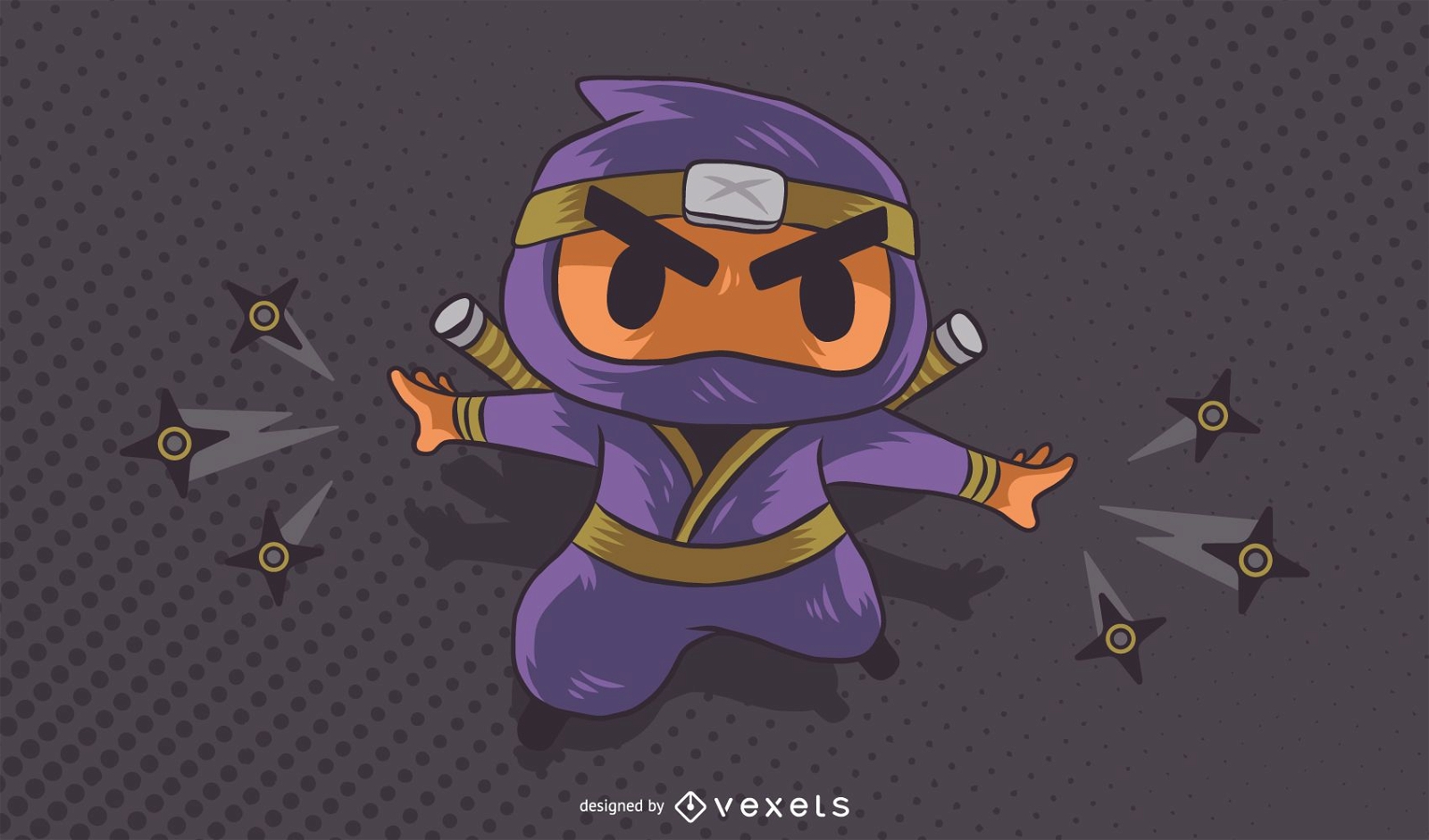 Dibujos animados de carácter ninja