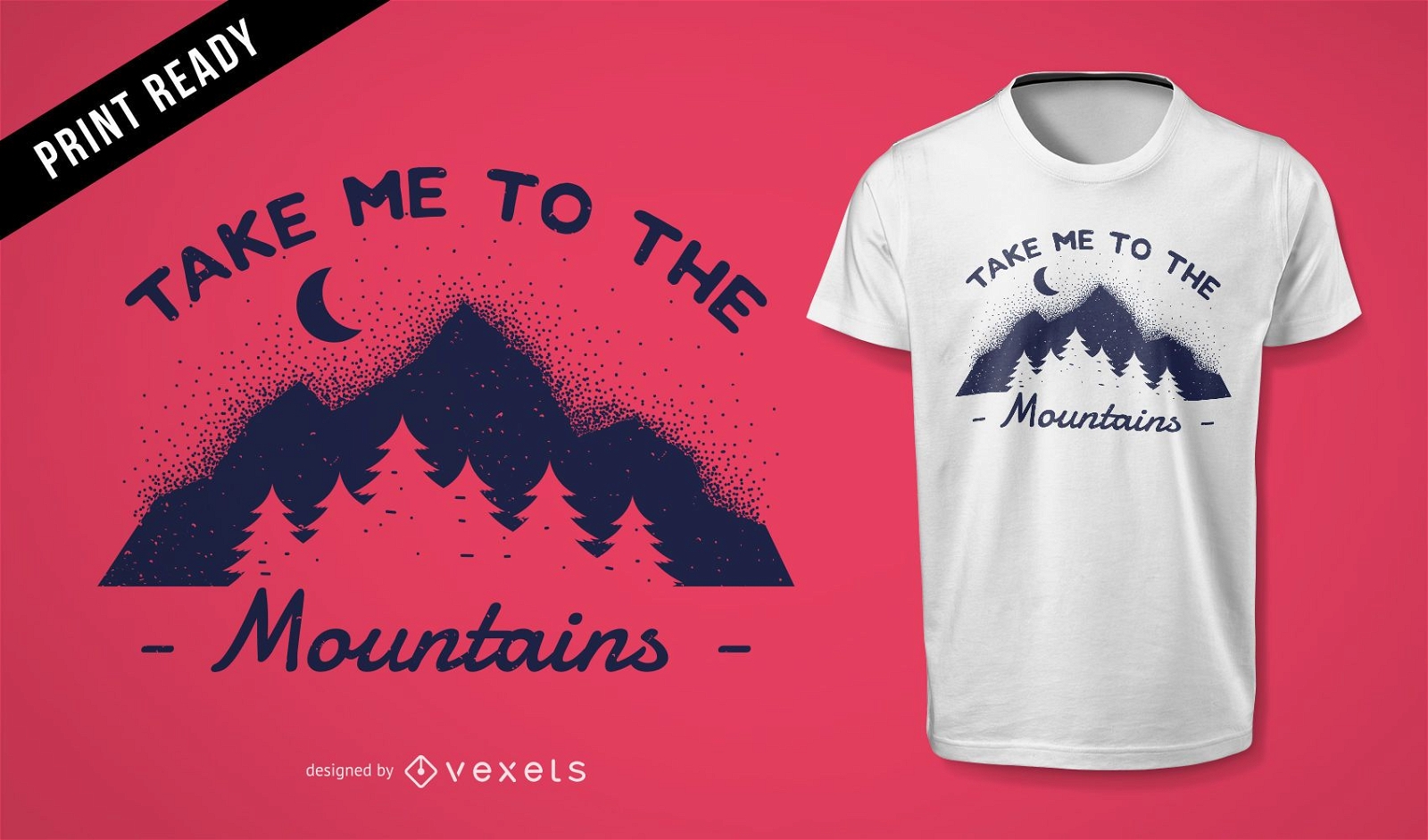 Design de camiseta da montanha
