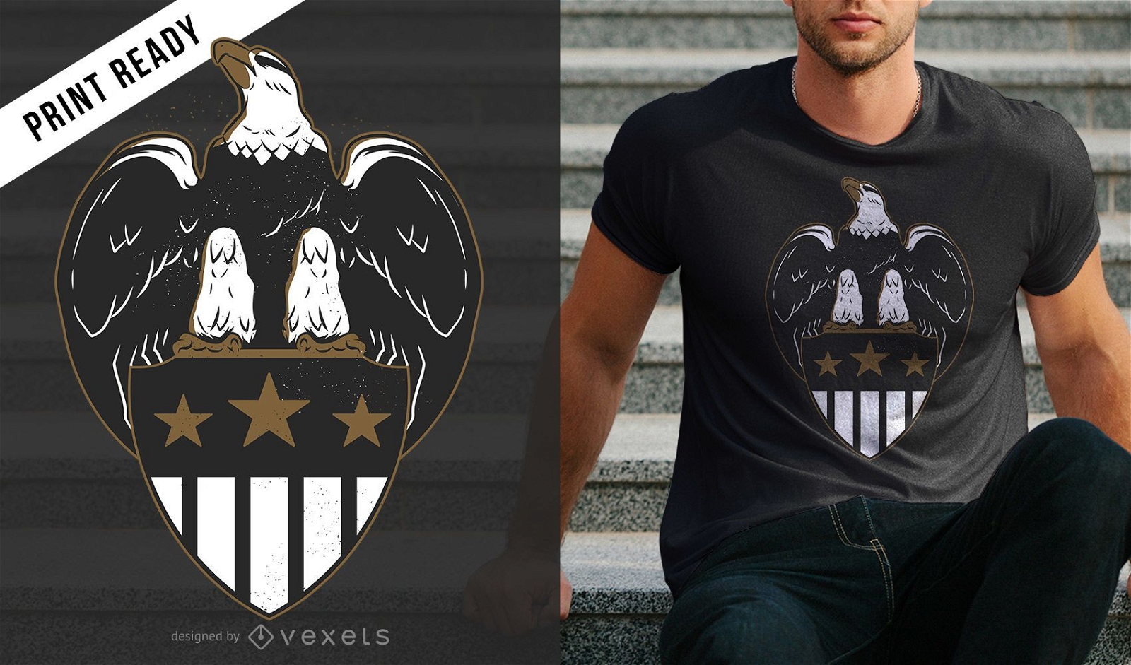 Eagle shield t-shirt design