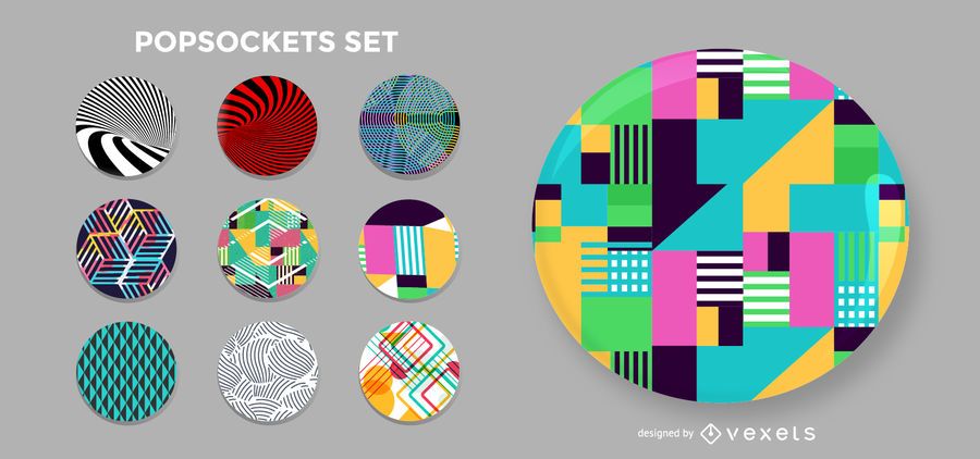 Download Geometric Shapes Popsockets Set - Vector Download