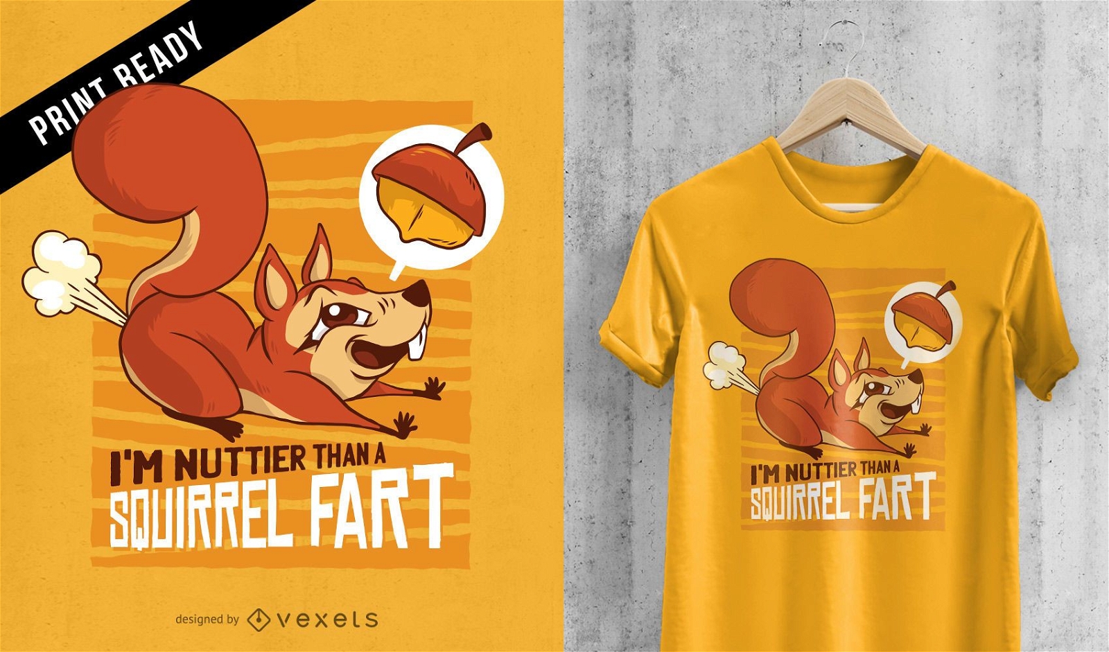 Squirrel Fart Funny T-shirt Design