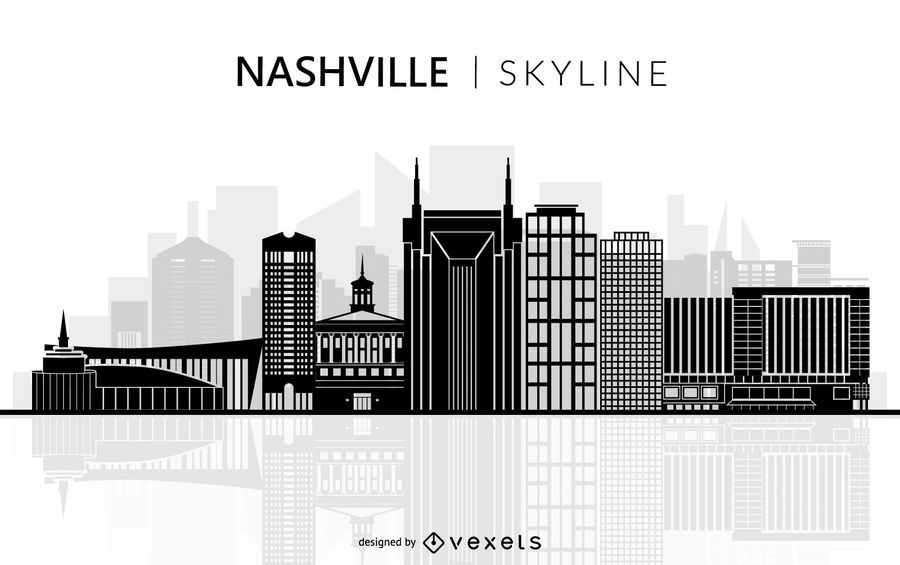 Nashville Tennessee Skyline Silhouette Graphic Nashville Tennessee Skyline Silhouette Graphic