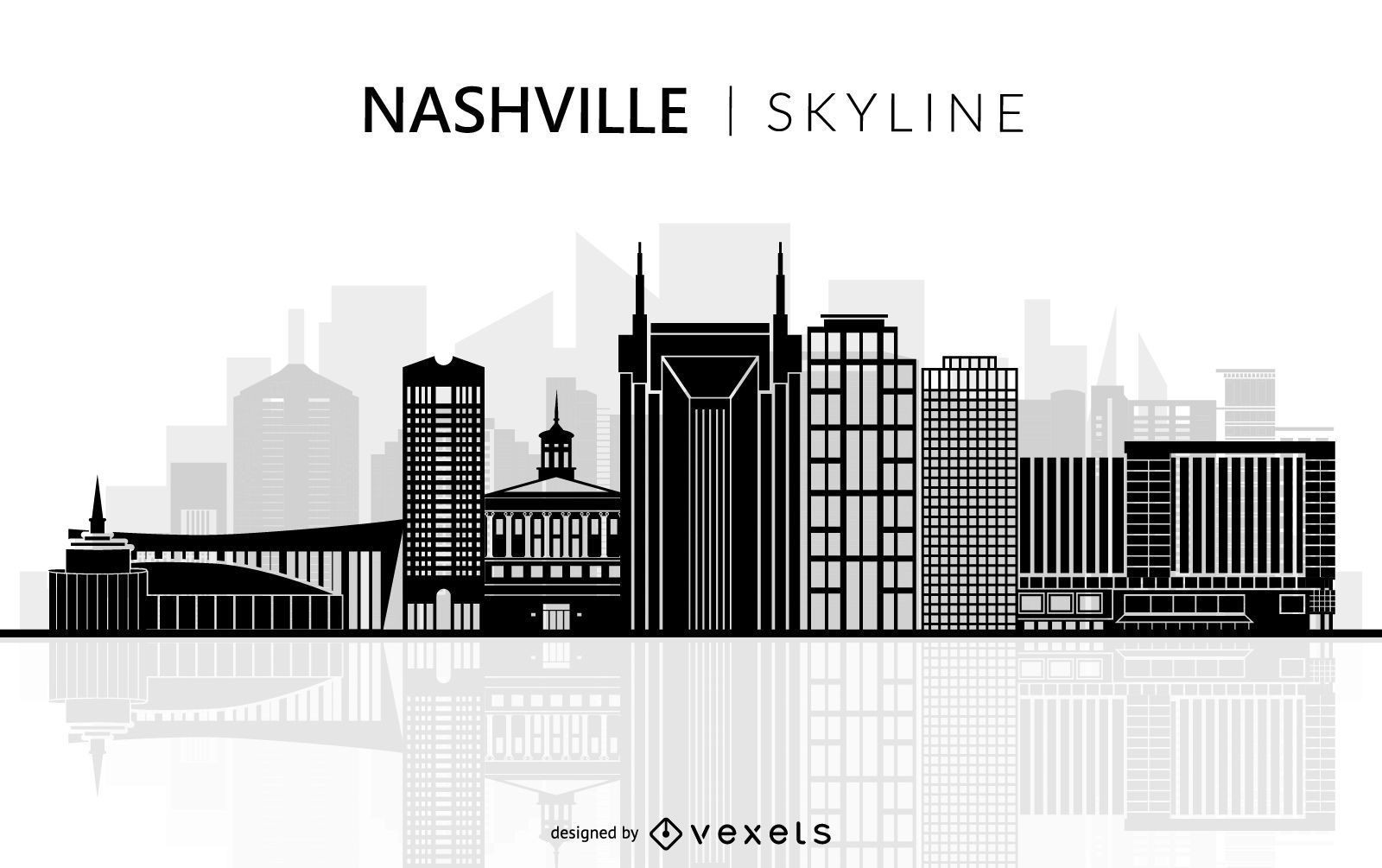 Nashville Tennessee Skyline Silhouette Grafik