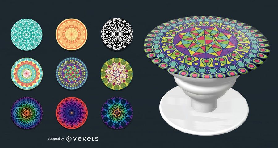 Download Colorful Geometric Popsockets Set - Vector Download