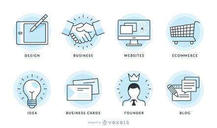 Conjunto de gráficos de vector de iconos de negocios Conjunto de gráficos de vector de iconos de negocios