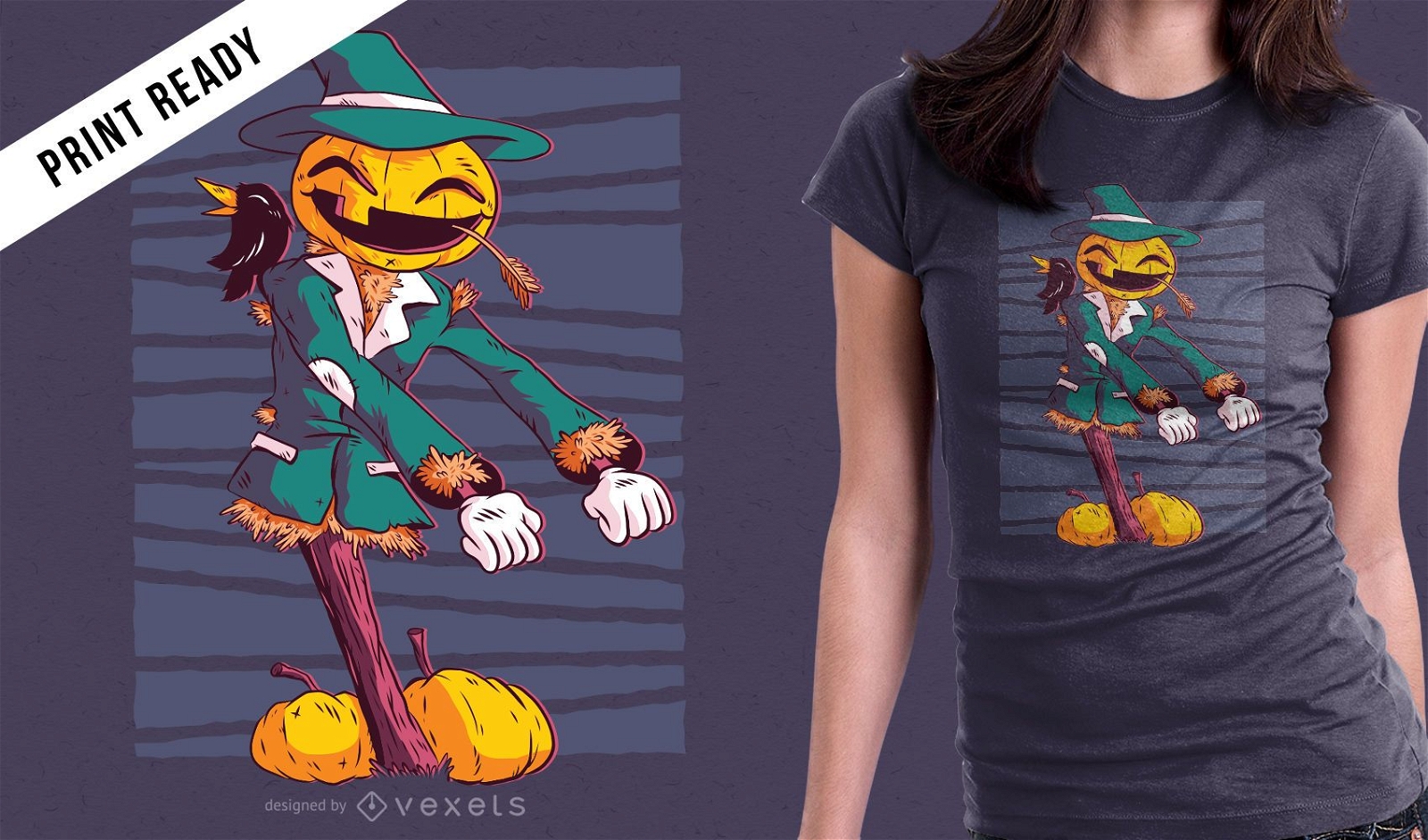 Calabaza Espantapájaros Floss Dancing Funny Halloween T-shirt Diseño gráfico