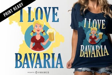 Eu amo o design de camisetas da Bavária