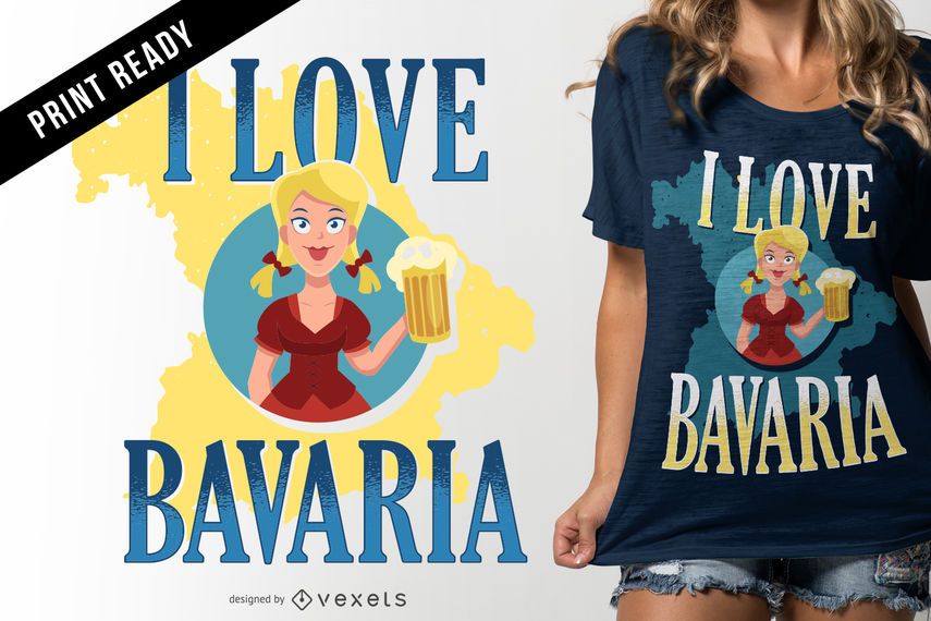 I love Bavaria t-shirt design I love Bavaria t-shirt design