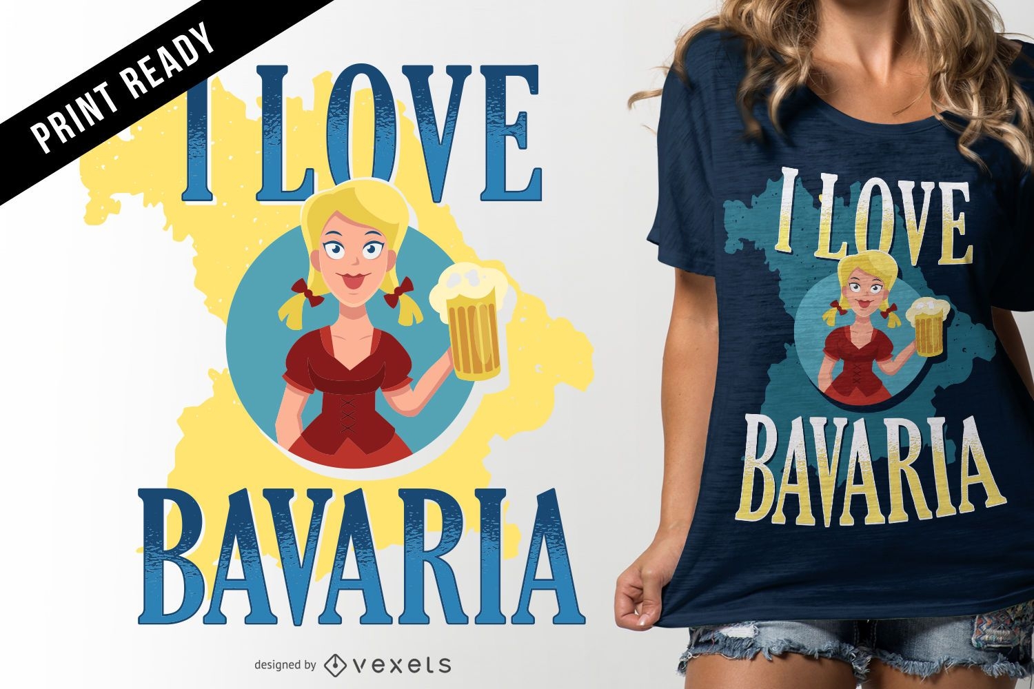 Eu amo o design de camisetas da Bav?ria