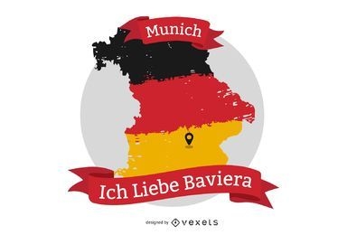 Design de camiseta Ich Liebe Baviera