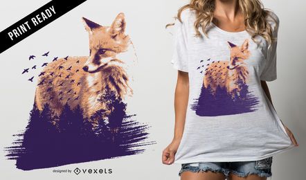 Forest fox t-shirt design