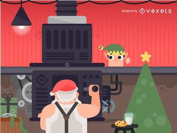 Santa Maschine Abbildung Santa Maschine Abbildung
