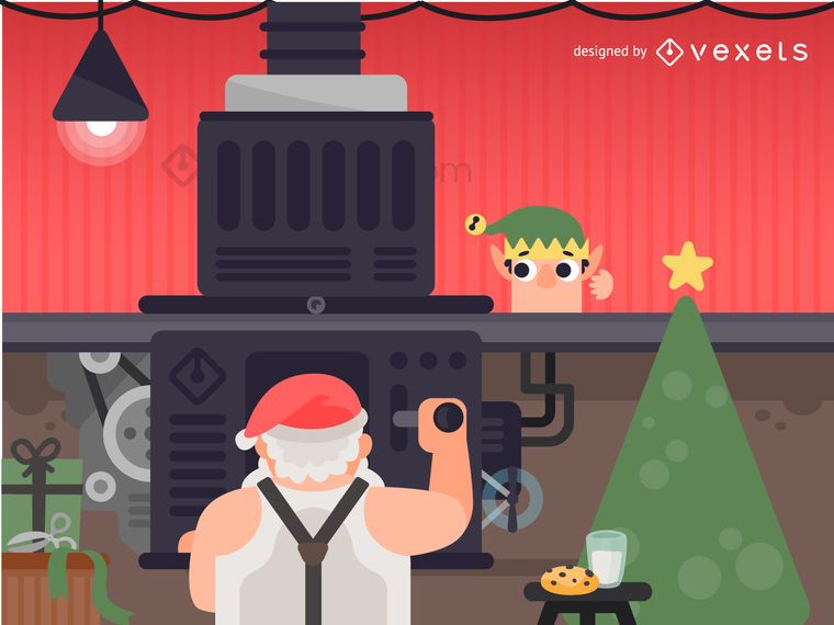 Santa machine illustration Santa machine illustration