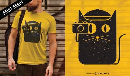 Cat and camera t-shirt design