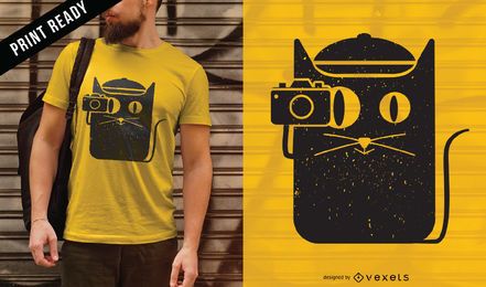 Gato e câmera design de t-shirt Gato e câmera design de t-shirt