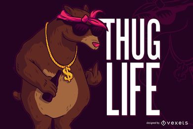 Bear thug life illustration