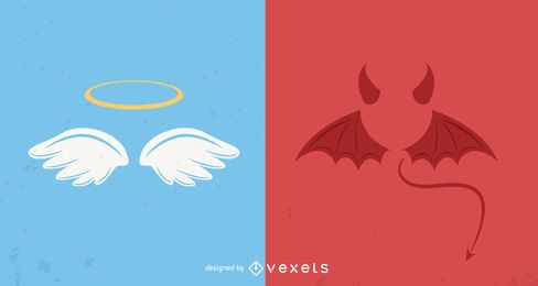 Engel und Teufel Symbole Engel und Teufel Symbole