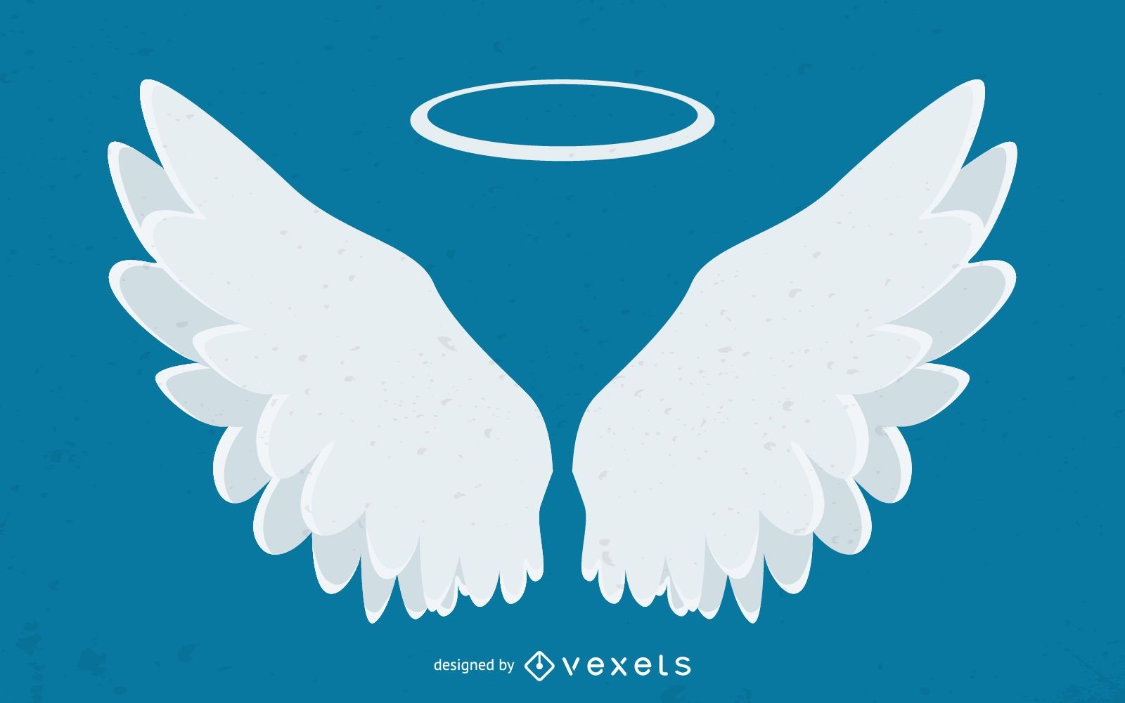 Angel wings and halo illustration