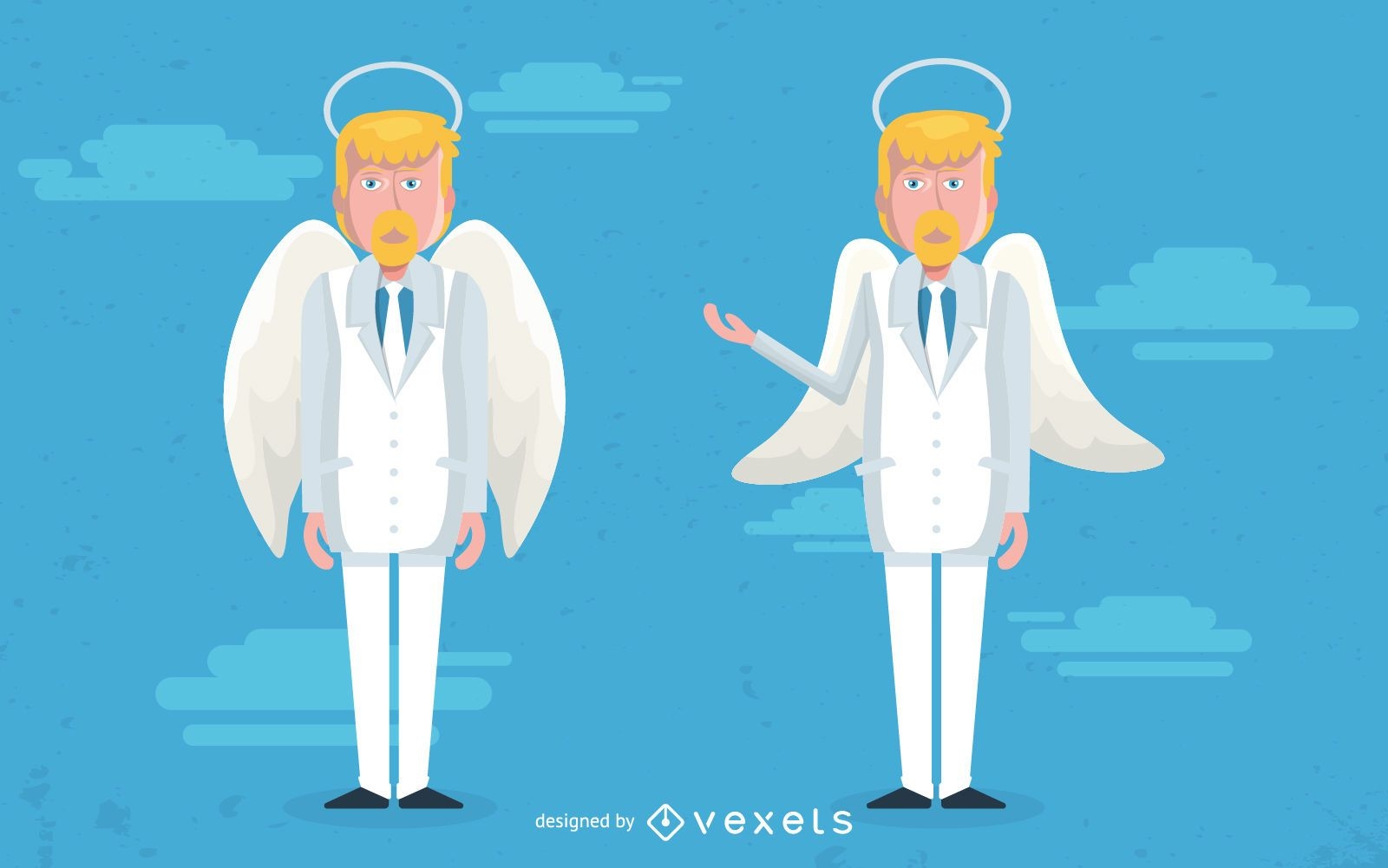 Ilustração de personagem anjo masculino