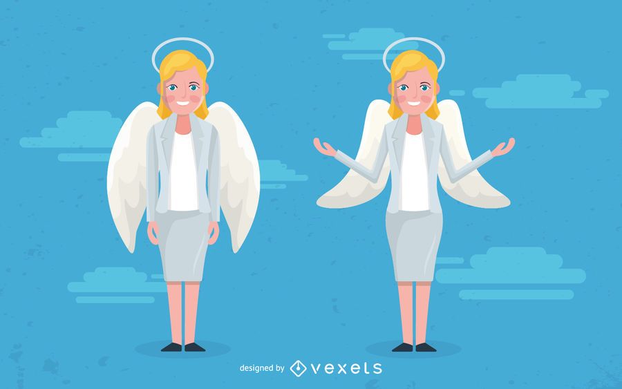 Mulher Anjo Ilustração Baixar Vector