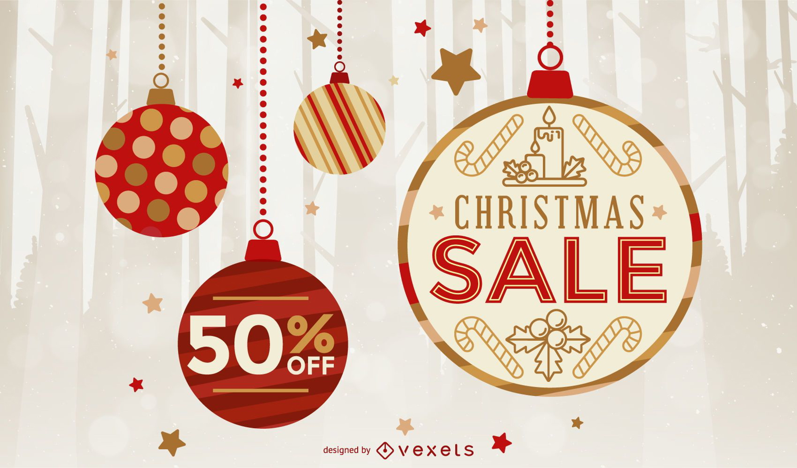 Christmas sale ornament background