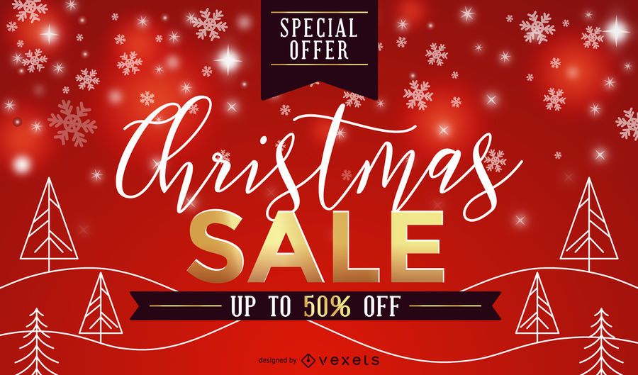 Red Christmas sale design Red Christmas sale design