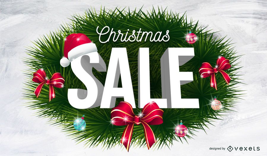 Christmas Sale Wreath Background - Vector Download