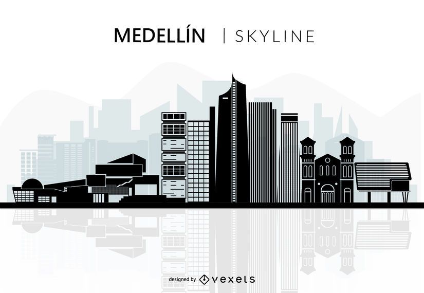 Medellin skyline silhouette Medellin skyline silhouette