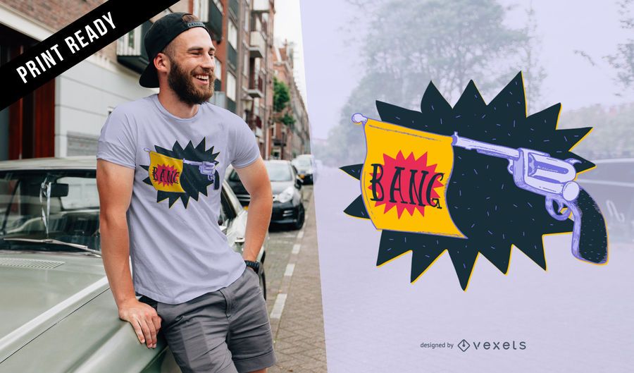 Revolver bang t-shirt design Revolver bang t-shirt design