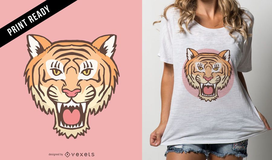 Tiger head t-shirt design Tiger head t-shirt design