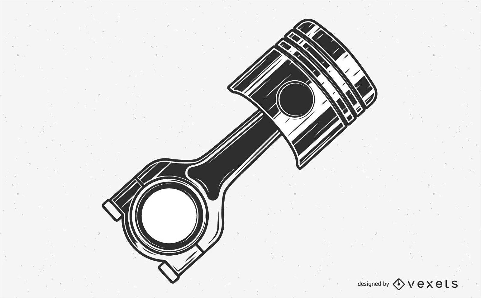Engine piston flat illustration