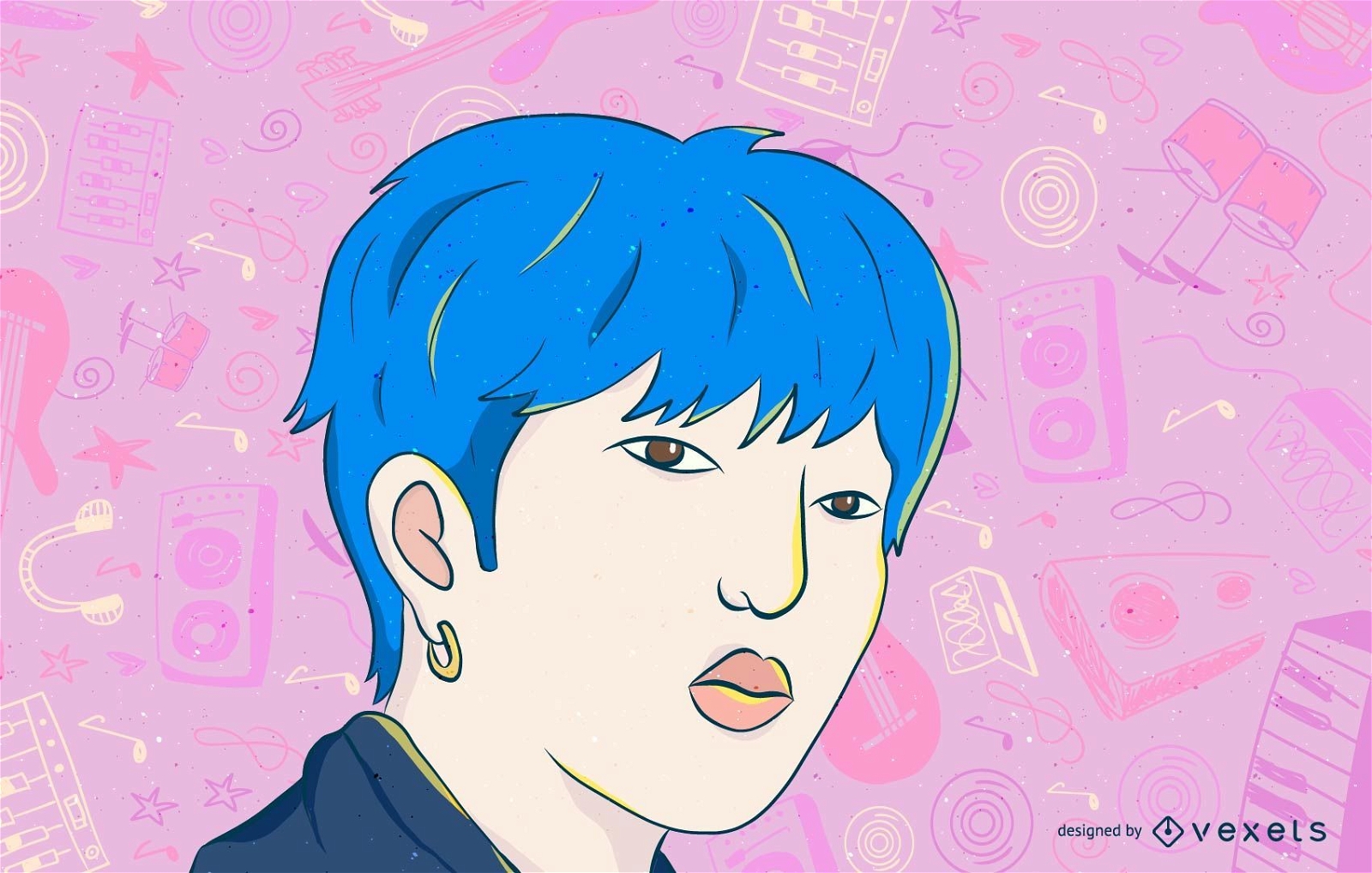 Koreanischer Popsänger-Cartoon