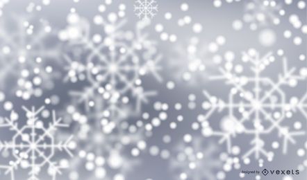 Fondo de invierno de copos de nieve bokeh