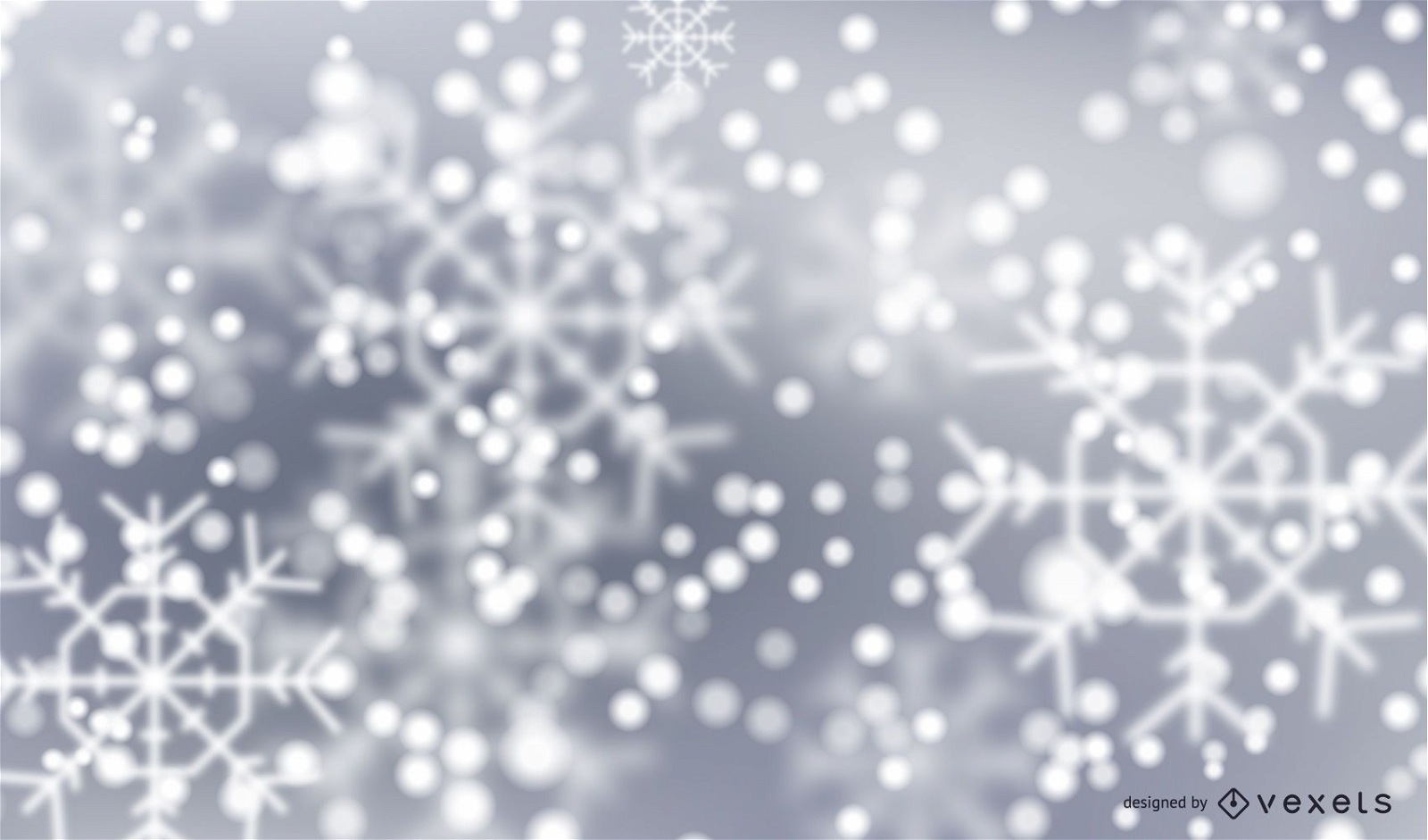 Bokeh snowflakes winter background