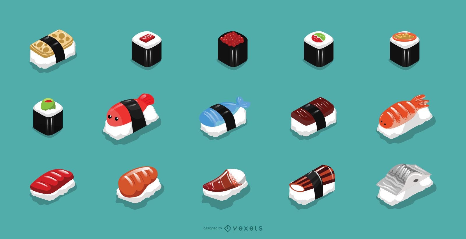 Colección de iconos de sushi
