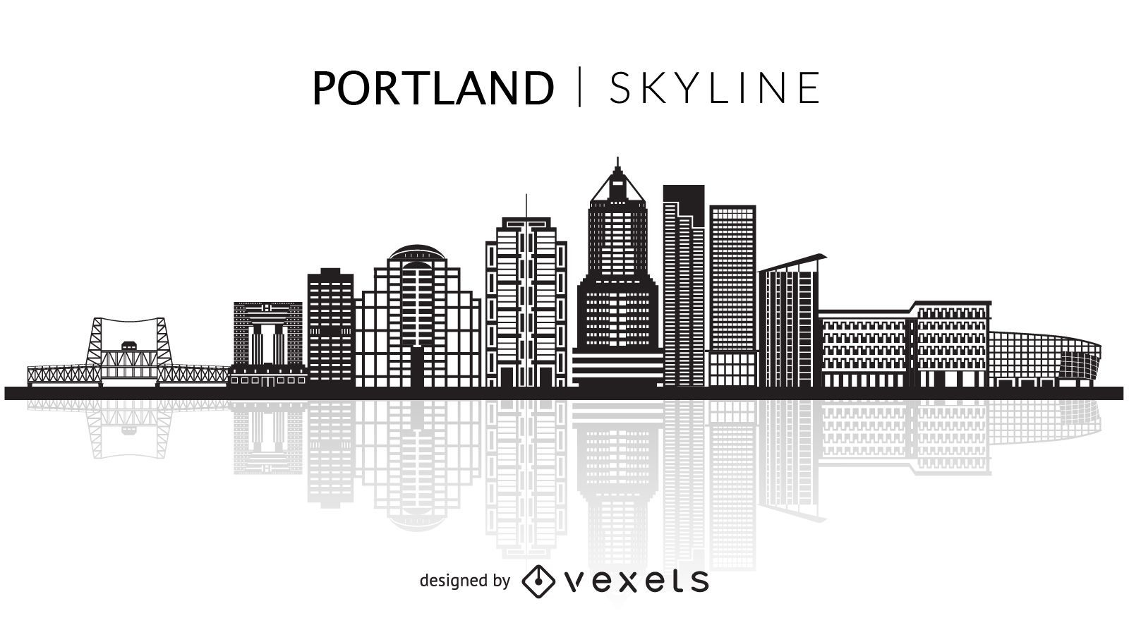 Portland skyline silhouette