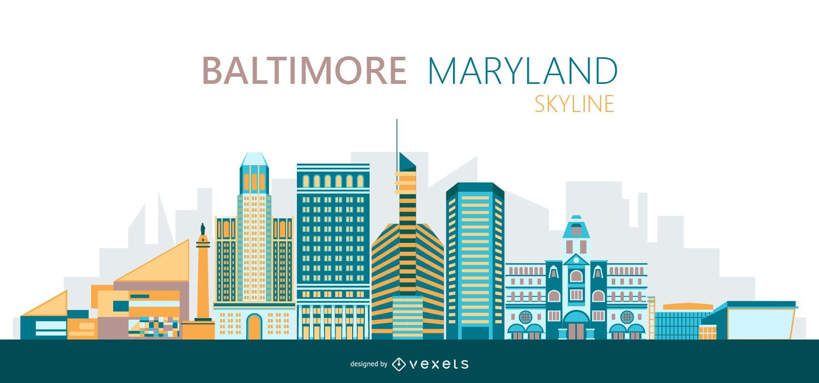 Baltimore skyline illustration