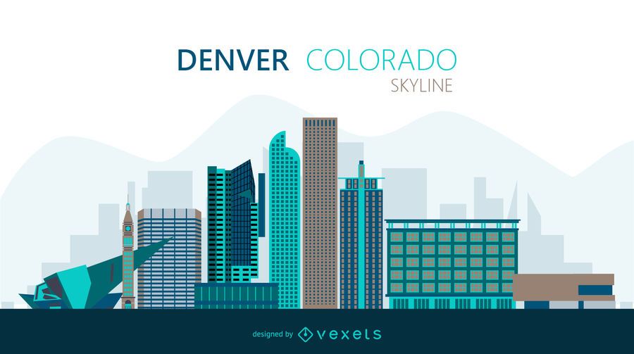 Ilustración del horizonte de Denver Ilustración del horizonte de Denver