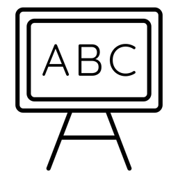 Icono de trazo de pizarra abc Diseño PNG