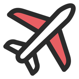 Flugzeug farbiges Strichsymbol PNG-Design