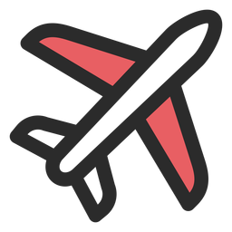 Ícone de traço colorido de avião Desenho PNG