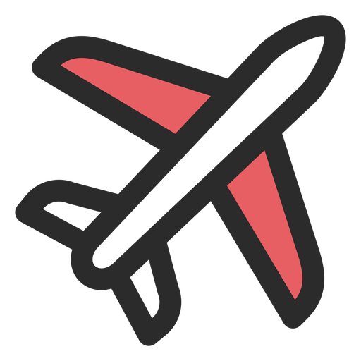 Airplane colored stroke icon