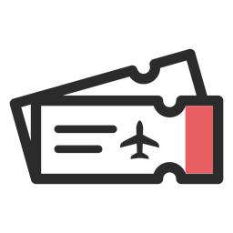 Icono de trazo de color de boletos de avión Diseño PNG