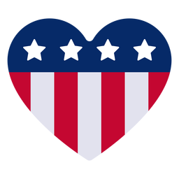 Elemento de diseño de corazón americano Diseño PNG