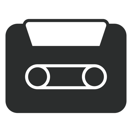 Icono plano de cassette de audio Diseño PNG