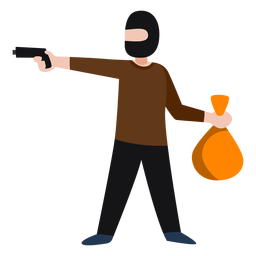 Bandit character robbing bank Bandit character robbing bank