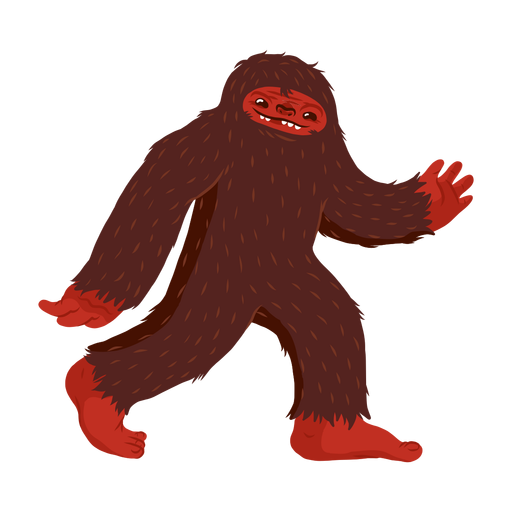 Dibujos animados del personaje de Bigfoot Diseño PNG