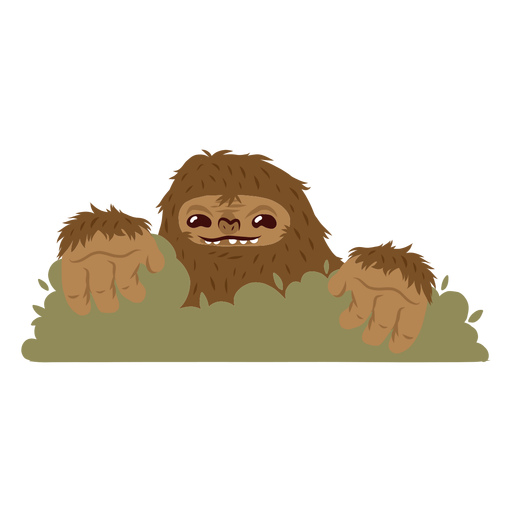 Bigfoot hiding cartoon