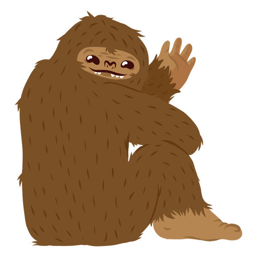 Bigfoot sentado cartoon Desenho PNG